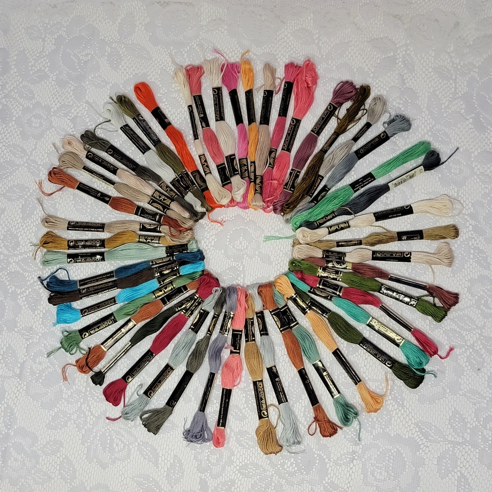 50 DMC Embroidery Thread Cross Stitch Floss Needlepoint DIY Projects